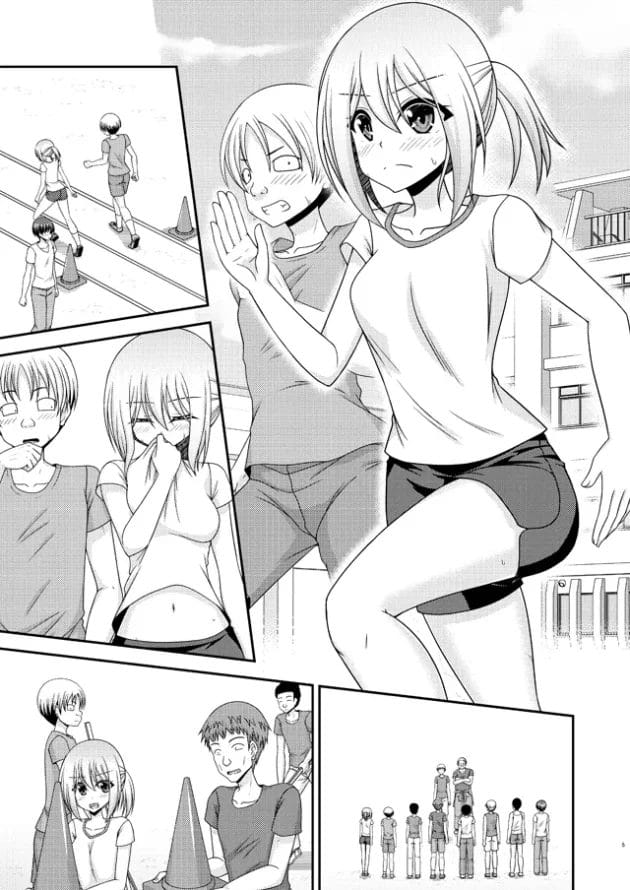 男子達に覗かれてるコトに気づいても脱ぎだして生乳まで見せちゃうJKw【無料 エロ漫画】-2