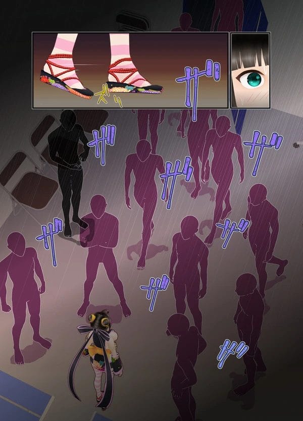 ドーピング検査で輪姦されてしまうくノ一コスの巨乳少女…【無料 エロ漫画】-8